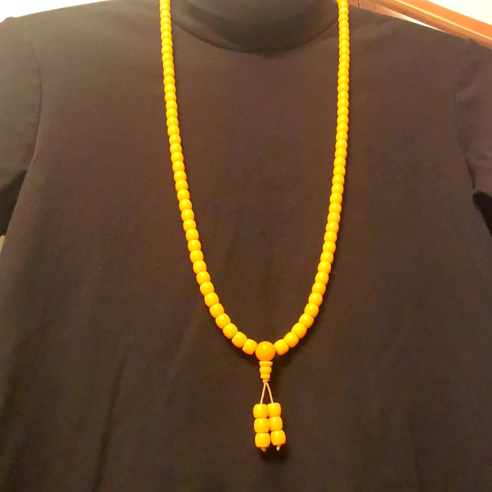 Amber beaded long necklace.